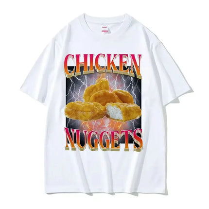 Funny Chicken Nuggets Vintage Style Meme Graphic T-shirt Women Hip Hop Gothic T Shirt Comfort T-shirts Graphic T Shirts Harajuku