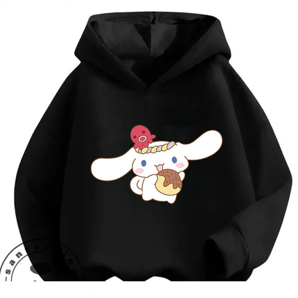 Autumn Winter Outdoor Casual Cinnamoroll Hooded Sweatshirt 3-14Y Boys Girls Cute Kawaii Cartoon Street Hot Fashion