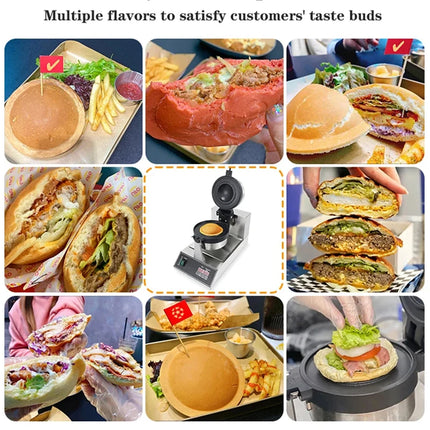 Commercial Hamburg Gelato Panini Press Machine Electric Ice Cream Waffles UfO Burger Grill Sandwich Press Maker
