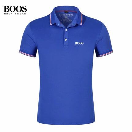 New men's high-quality short sleeved polo shirt, summer fashion, casual, breathable, sweat absorbing, cool and versatile top