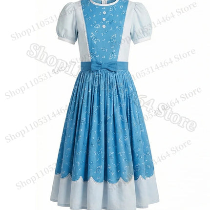 2026 Fantasia Holly Wheeler Cosplay Girls Blue Dress Brown Cloak Suits Monster Things Season 5 Roleplaying Carnival Outfits