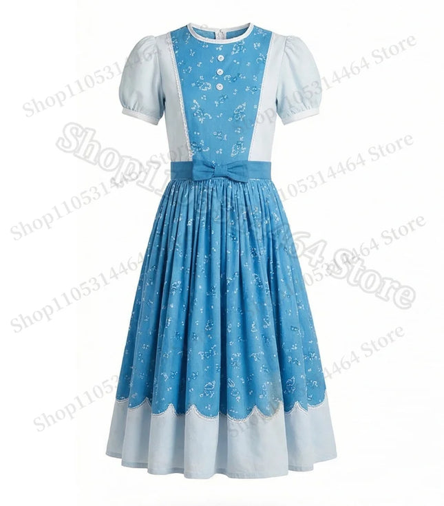 2026 Fantasia Holly Wheeler Cosplay Girls Blue Dress Brown Cloak Suits Monster Things Season 5 Roleplaying Carnival Outfits