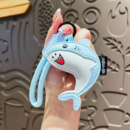 Original Marine Animal Leather Dolphin Keychain, Cute Cartoon, High-end Whale Girl Bag Pendant