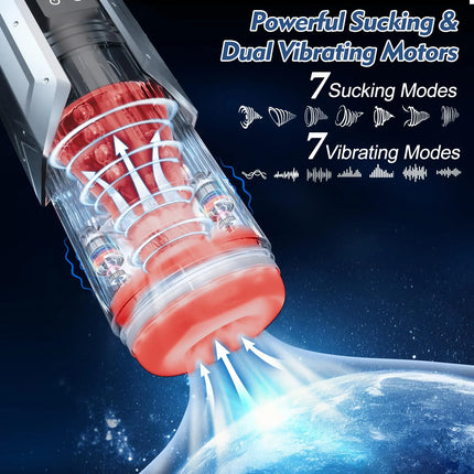 KUSHOR Automatic Male Masturbator 7 Thrusting Rotating Modes Mastubator Cup with LCD Display Sucking Pocket Pussy Man Sex Toys