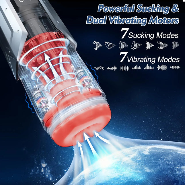 KUSHOR Automatic Male Masturbator 7 Thrusting Rotating Modes Masturbator Cup with LCD Display Sucking Pocket Pussy Man Sex Toys
