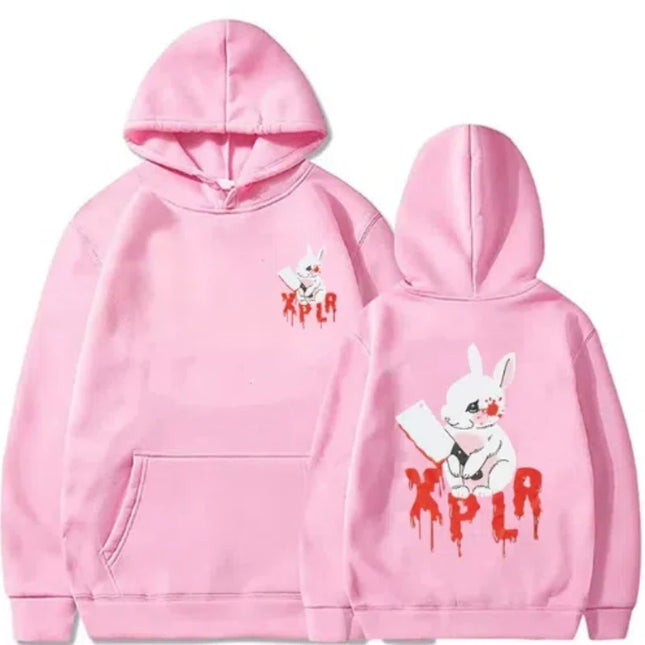 Autumn hoodie Sam Xplr Merch Colby rabbit pocket hoodie men's and women's fashionable casual printed solid color warm hoodie