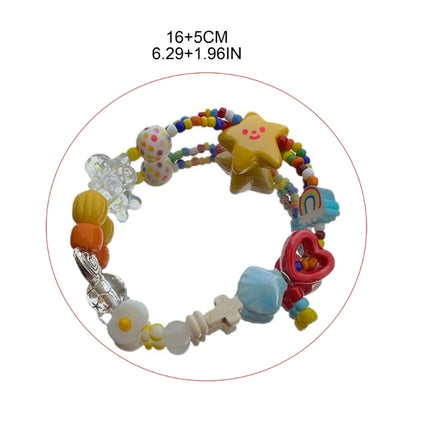 Handmade Elastic Rope Beaded Bracelet Wristband Star Stretch Bracelet Jewelry Fashion Accessory for Women Girls