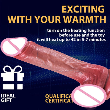 9inch Realistic Silicone Dildo Vibrator with Thrust Function G-Spot Anal Butt Plug 10 Thrust Modes 10 Vibration Settings for Ple