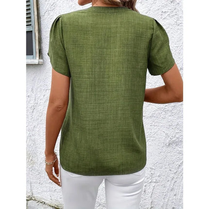 Plus Size Women's Elegant Blouses Fashion Short Sleeve Pullover Print Tops For Women Streetwear New CasualShirts