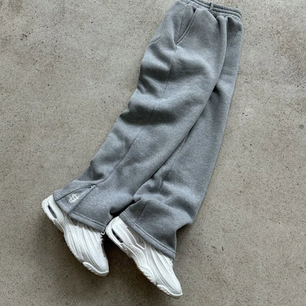 Retro Y2k Street Trendy Men and Women Hip Hop embroidery Casual Trousers Elastic Waist Zipper Loose Solid Color Sports Pants