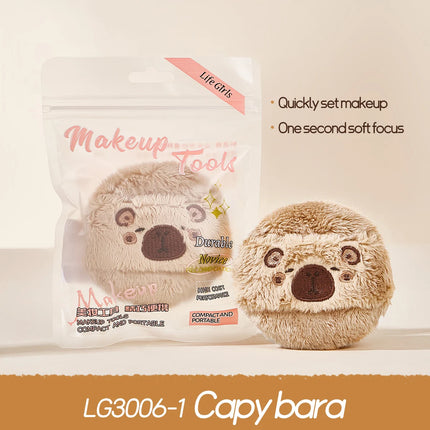 Life Girls cute and soft plush powder puff, flocking, comfortable and skin-friendly, thick, setting, loose powder, soft cushion