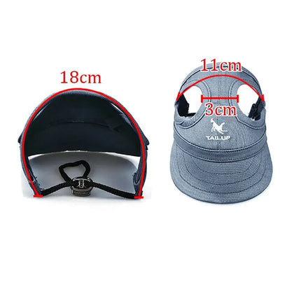 Fashion Ear Holes Pet Baseball Hat Cat Dog Outdoor Pet Visor Hat Adjustable Pet Sun Cap