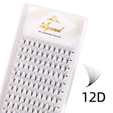 AGUUD 10 trays/lot Korea premade russian volume lashes super fans needle pointy stem narrow base promade fans eyelash extensions
