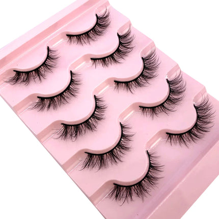 New 5 pairs natural fluffy 3D mink false eyelashes fake lashes makeup kit Mink Lashes extension eye lashes short eyelashes