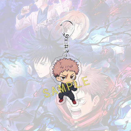 Anime JUJUTSU KAISEN 6cm Acrylic Cute Character Yuji Itadori Backpack Pendant Car Key Decoration Fan Gift Keychain
