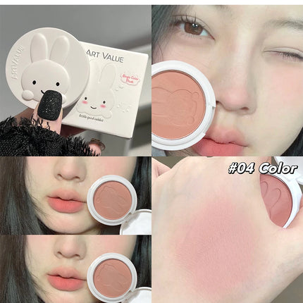 Monochrome Blush Palette Matte Peach Rouge Cute Bunny Rose Red Cheek Tint Blusher Powder Natural Face Contouring Shadow Makeup