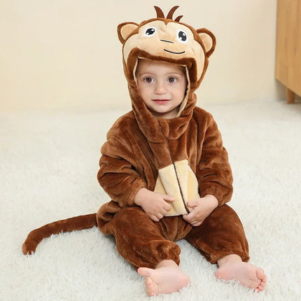 0 1 2 3 4 Years Kigurumi Pajamas for Toddler Baby Clothes Children Outfits Infant Dinosaur Unicorn Cat Robbit Cosplay Costumes
