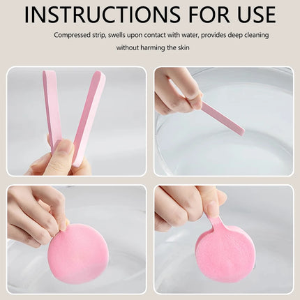 50PCS Compressed Facial Sponge Makeup Removal Exfoliating Face Sponges Professional Esthetician Facial Cleaning Beauty Tool