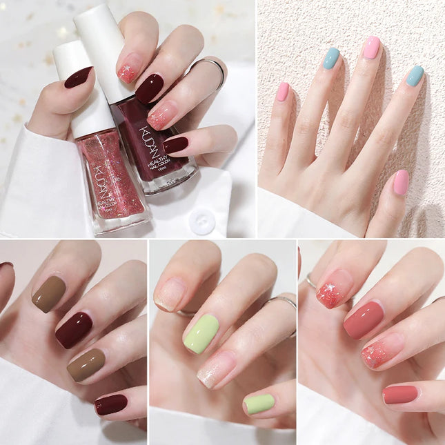 KUDAN 10ml Glass Bottle Colorful Nail Polish for Nails Pink Purple Blue Neon Fashion Polish Nail Art Varnish Summer Spring