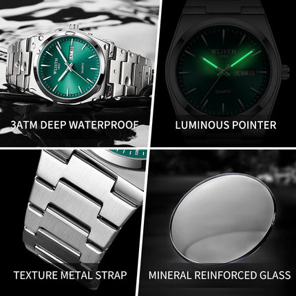 Man Watch Quartz Watch Luxury Waterproof Luminous Date Week Stainless Steel Men's Watch Male relógios masculino reloj hombre