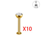 10pcsInternal thread 4 / (16G)1.2x10x3mm