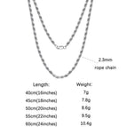 2.3mm-Silver / 60cm