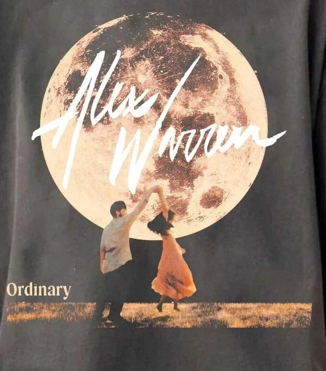Alex Warren album T-shirt charcoal gray music T-shirt unisex Loose fit Casual streetwear shirt for couples gothic harajuku top