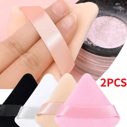 Short-pile Triangle Velvet Powder Puff Face Make Up Eyes Contouring Shadow Cosmetic Washable Mini Velvet Foundation Puffs Women
