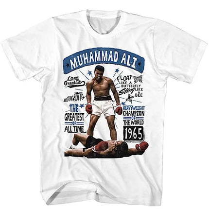 Muhammad Ali American Retro Punk Style Summer Loose Short Sleeve T-Shirt Linen Material Stripe Pattern round Neck Thin Fabric