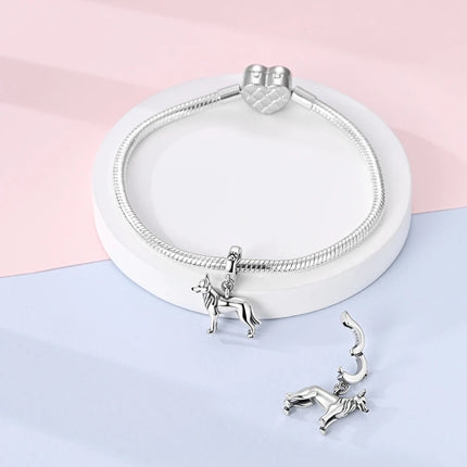Hot Sale 925 Sterling Silver Puppy Beads & Teddy & Golden Retriever Dangle Charm Fits Bracelet Beloved Pet Pendant Gifts