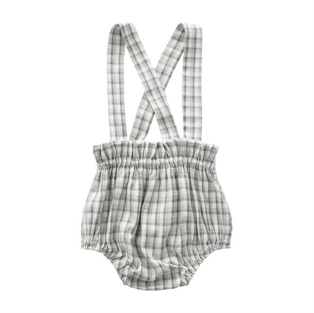 Baby Rompers Newborn Boy Girl Sleeveless Jumpsuits Sunsuits One Piece Infant Neutral Plaid Outfits Toddler Clothes 6m-3T