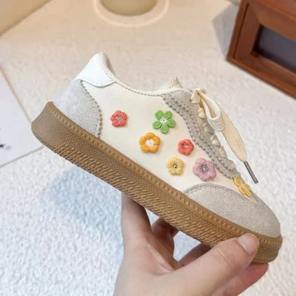 PU Leather Sport Shoes For Children Korean Style Teenager Kid's Sneakers Waterproof Outdoor Girl's Tennis Footwear Casual Shoes