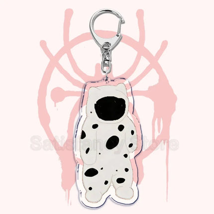 Cute Spider Punk Cat Warrior Key Chain Key Ring Invincible Superhero Keychains Keyring Pendant for Bag Man Women Jewelry Gifts