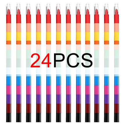 12/24/36PCS Rainbow Colored Building Block Crayons Stackable 12-Color Draw Crayons Rewards Artclass Painting Pens Stationery ZYF