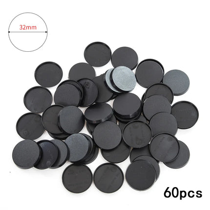 25mm/32mm/40cmm Round Plastic Model Bases for Wargames Table Games Diy Toy Miniature Model People Base 20pcs/40pcs/60pcs