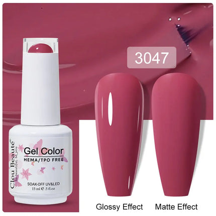 Clou Beaute 15ml Nail Gel Polish Vernis Semi Permanent UV LED Lamp Lakiery Hybrydowe Hema Free Red Nail Art Gel Lacquer Gel