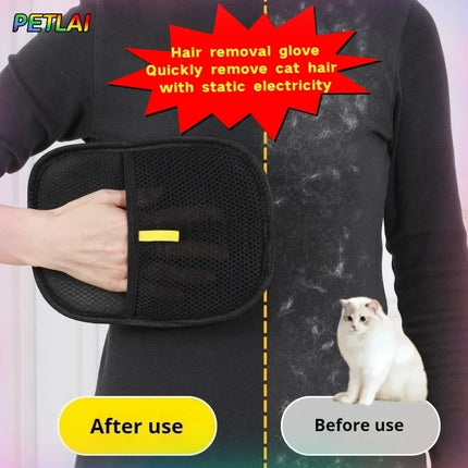 Pet hair glove removal Cat Grooming Reusable Electrostatic Dedusting Brush Dog Hair Remover for Couch Carpet Clothes Washable