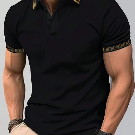 The new men's short-sleeved POLO shirt for summer 2025 features a casual, fashionable, and breathable 3D pattern print