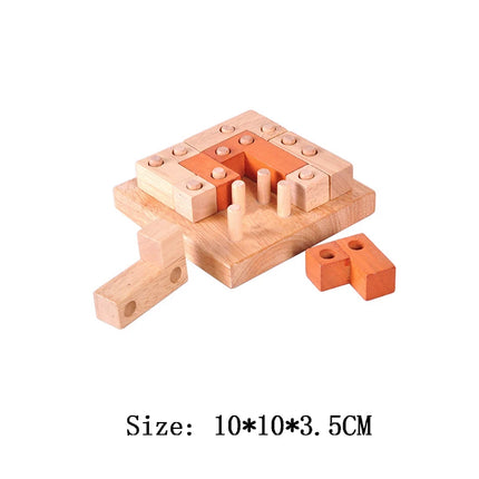 Classic IQ 3D Wooden Puzzle Adults And Kids Casse Tete Baffling Puzzles Headache Brain Development Toys Rompecabezas De Madera