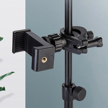 1Set SLR Camera Phone Holder For Circular Lamp Tripod Phone Live Streaming Bracket Automatic Clamping 360 ° Rotating Bracket