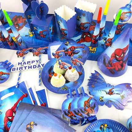 Spiderman Birthday Decor Superhero Theme Spider Birthday Party Decorations Paper Napkins Background Balloons Kids Party Supplies