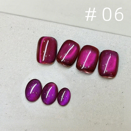 MN 10ml 1-12pcs 2025 Autumn Blue Brown Cat Eye Gel Nail Polish Popular Flash Chocolate Glass Beads Nails Black Nails Christmas