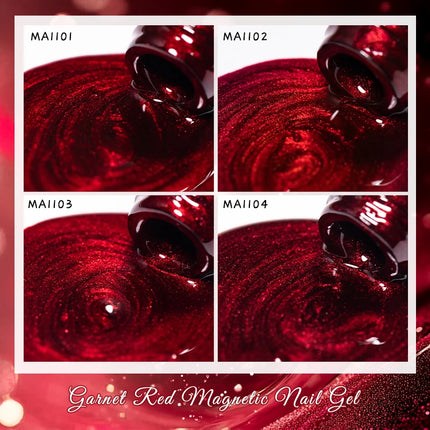 Garnet Red Cat Magnetic Gel Nail Polish Sparkling Glitter Semi Permanent Soak Off UV Gel Varnish For Valentine's Nail Supplies