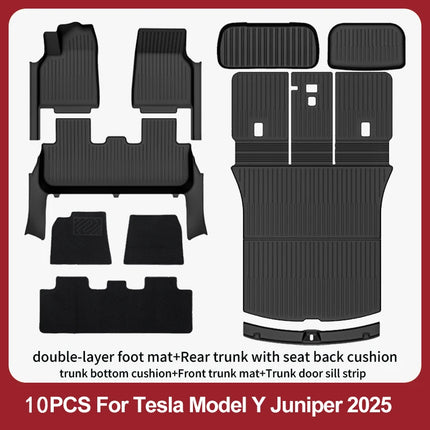Floor Mats For 2025-2026 Tesla Model Y Juniper Premium/Performance TPE Floor Liner& Accessories Full-Door Sill Protective Cover