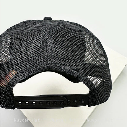 New Unisex Cartoon Character Graffiti Printed Letter Baseball Hats Sunshade Color Block Breathable Trucker Caps Versatile Mesh