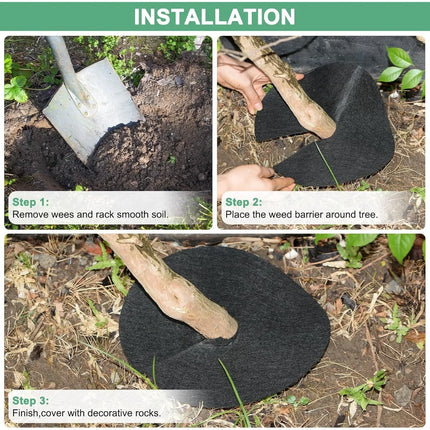 5-50pcs Non Woven Tree Cover Rings Round Protector Weed Fabric Degradable Plant Cover Mat Garden Anti Grass Tools Felt Cloth