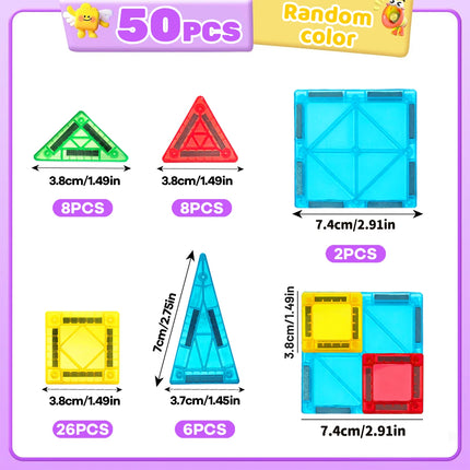 Magnetic Building Blocks 3D Construction Set DIY Montessori Sensory Educational Played with Anywhere Toys for Birthday Gifts
