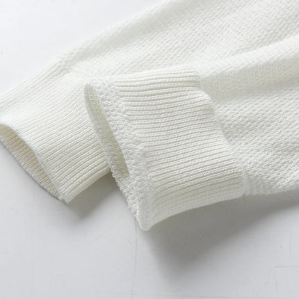 Children Kids Boutique Mathcing Clothes Cardigan Brother Sister Baby Holiday Outfits Boys Girls Knitted White Tops Cardigans