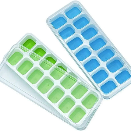 Ice Cube Tray Mold with Lid Silicone Square 14 Cube Easy Release Ice Cube Molds Summer Kitchen Bar DIY Iced Cocktail Freeze Tool