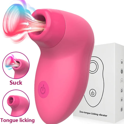 Powerful Clitoris Sucker Vibrator Oral Sex Tongue Nipple Clit Stimulation Massager Suck Vibrator Masturbator Sex Toys for Adults